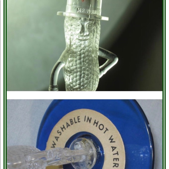 Antique Mr. Peanut Martinis Glasses in Red, White,& Blue Plastic from 1950’a VGC - Picture 3 of 9